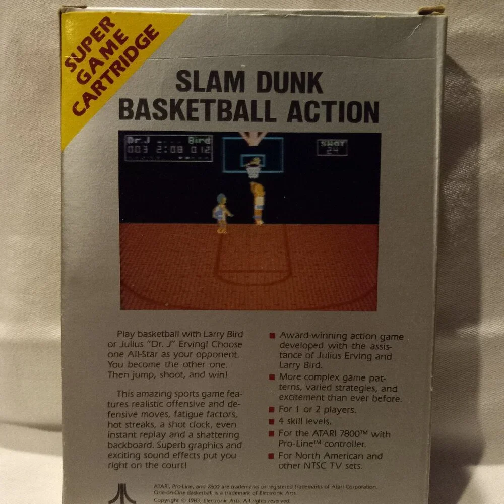 ONE-ON-ONE BASKETBALL CIB - ATARI 7800 UN-Tested - Picture 2 of 6
